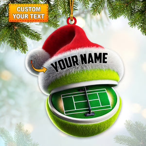 Tennis Court Christmas Ornament, Personalized Ornament