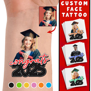 Graduation Senior Tattoo Gift Custom Photo Temporary Tattoo, Personalized Tattoo, Fake Tattoo