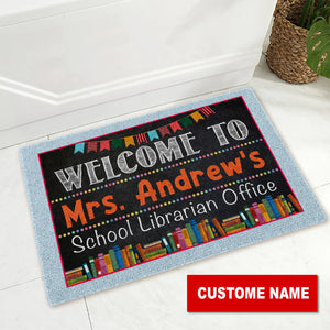 Welcome To School Librarian Office - Custom Name - Personalized Doormat