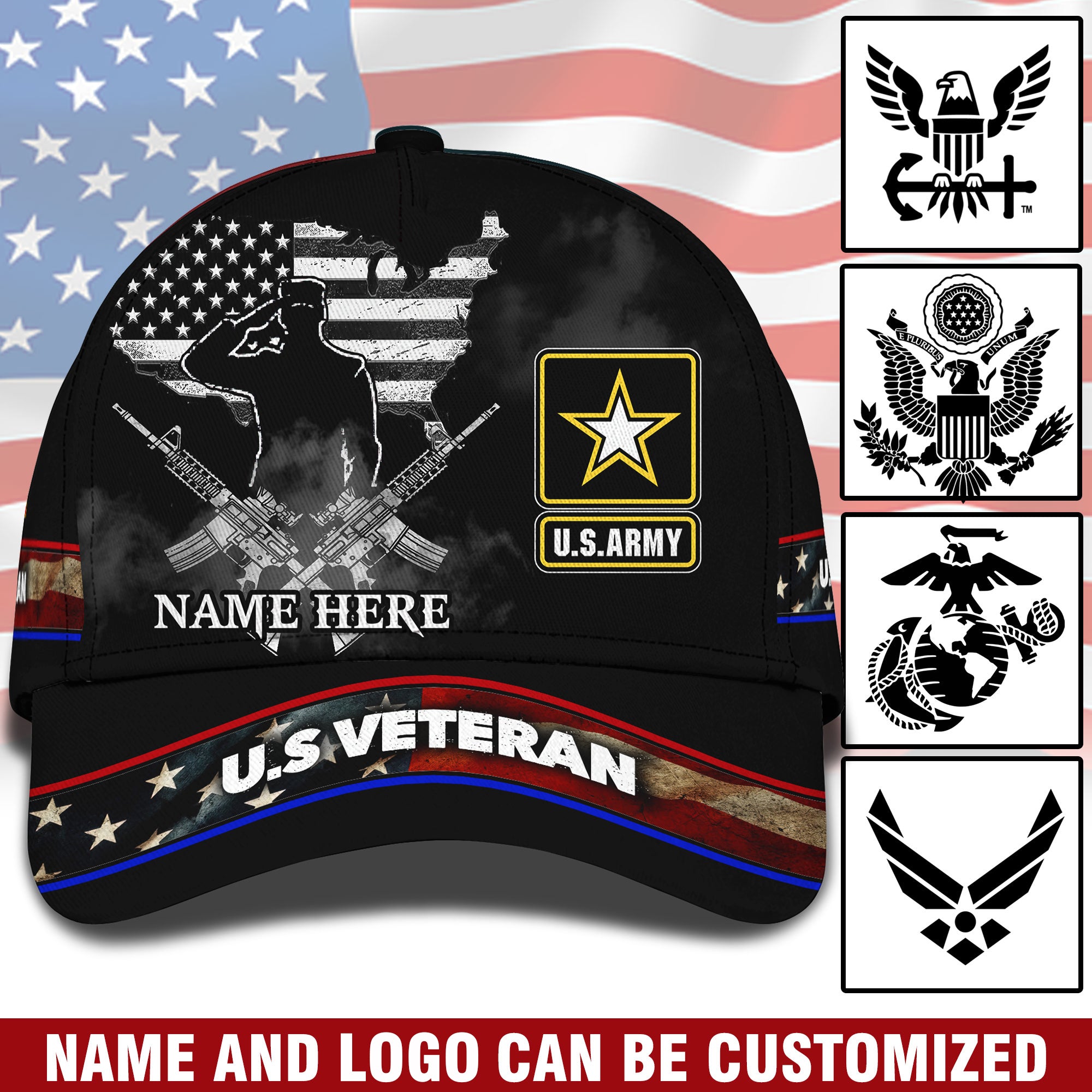 Personalized Cap, Customized U.S. Veteran Cap - Gift For Veteran