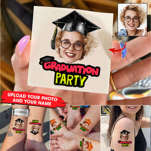 Graduation Party Tattoo Gift, Custom Temporary Tattoo, Personalized Tattoo, Fake Tattoo
