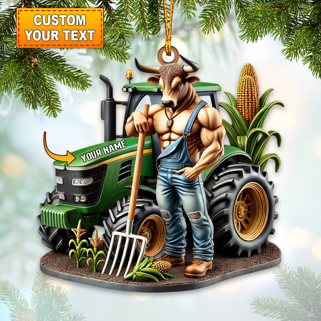 Farmer Decor Christmas Ornament, Personalized Ornament