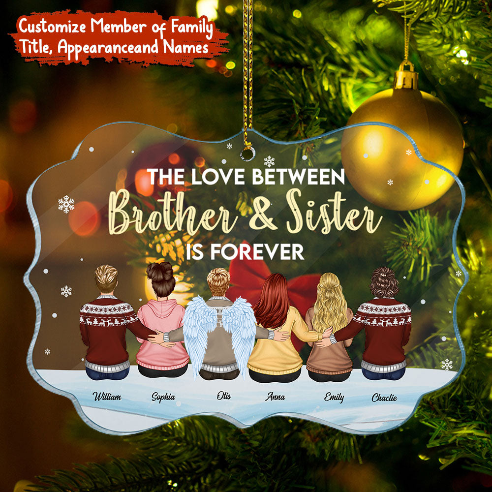 Brother and Sister Forever - Custom Appearances, Quote And Names Christmas Gift - Personalized Acrylic Ornament