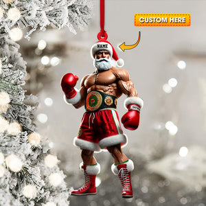 Custom Ornament, Christmas Boxing Santa Ornament, Christmas Decor