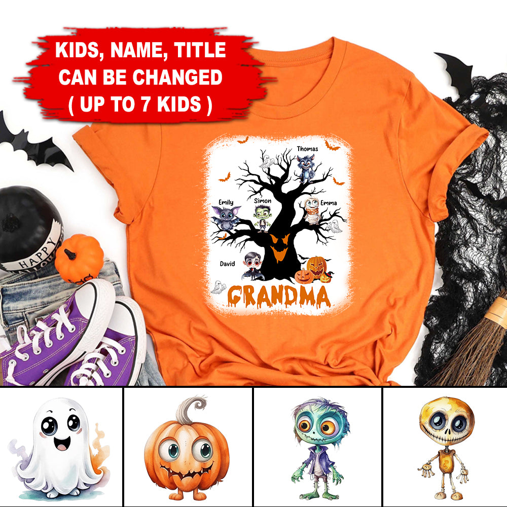 Halloween Tree - Custom Appearance & Name - Personalized T-Shirt - Halloween Family Gift