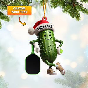 PickleBall Ornament, Cucumber Christmas Ornament, Personalized Ornament