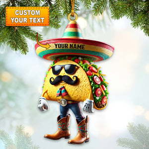 Tacos Mexican Home Decor Christmas Ornament, Personalized Ornament