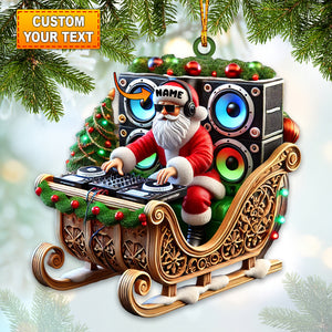 DJ Santa Christmas Ornament, Personalized Ornament