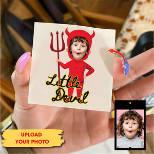 Little Devil, Custom Photo Temporary Tattoo, Personalized Tattoo, Fake Tattoo