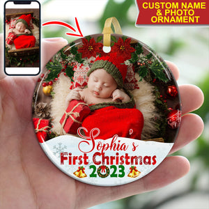 Baby's First Christmas - Personalized Ceramic Ornament - Gift For Christmas, Family Gift