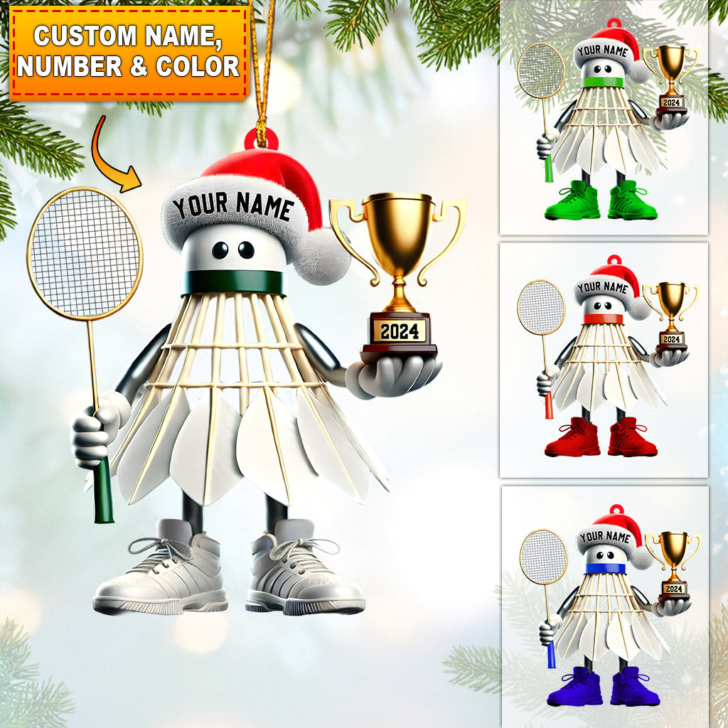 Badminton Champion Decor Christmas Ornament, Personalized Ornament