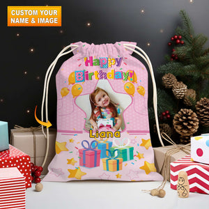 Happy Birthday Blink Star Personalized Christmas String Bag