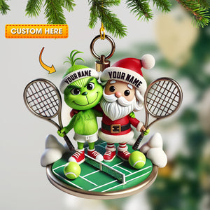 Couple Tennis Home Decor Christmas Ornament, Personalized Ornament