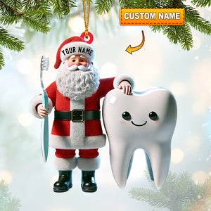 Santa Dentist Christmas Home Decor Christmas Ornament, Personalized Ornament