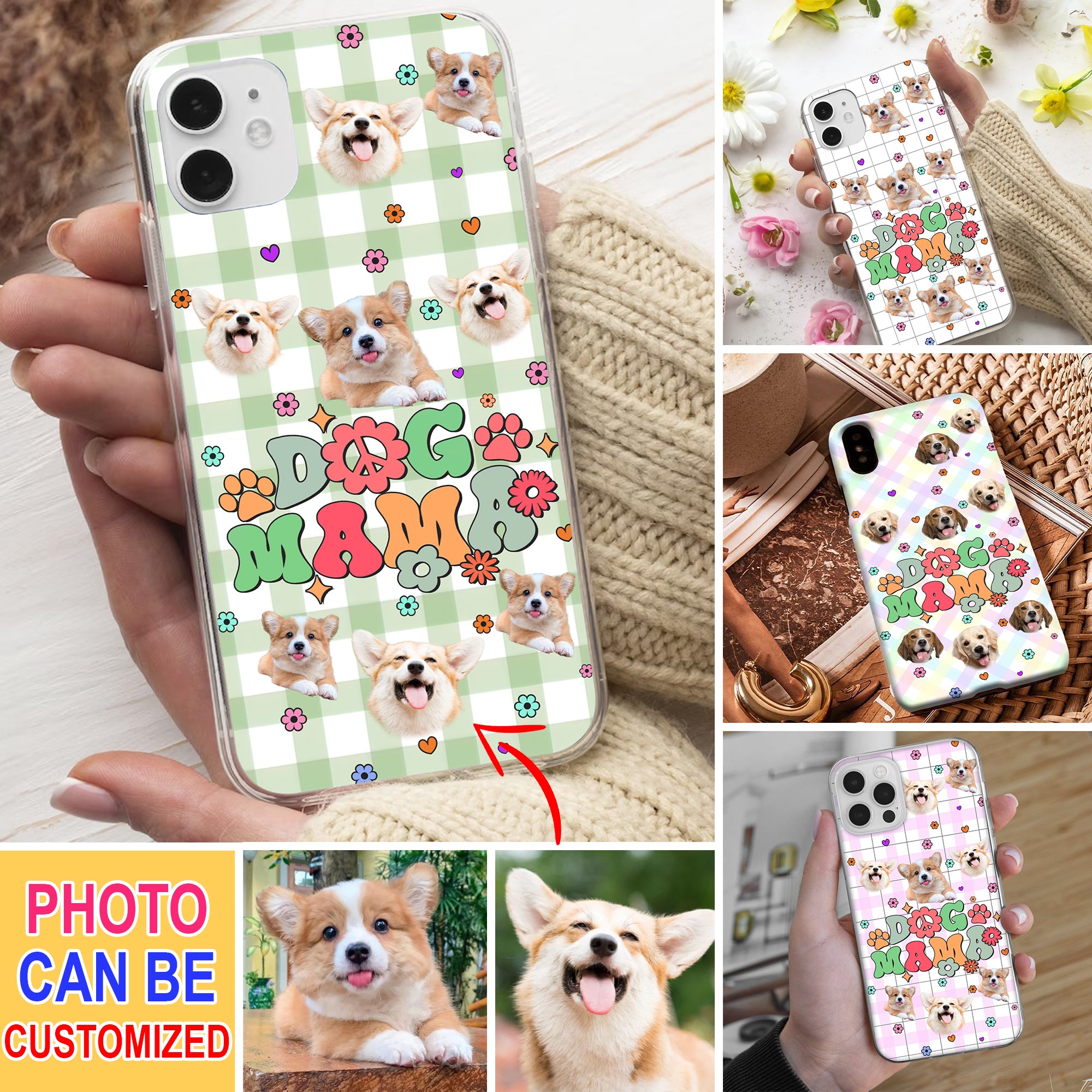 Dog Mama - Cutie Puppy - Custom Photo And Name - Personalized Phone Case, Gift For Pet Lover