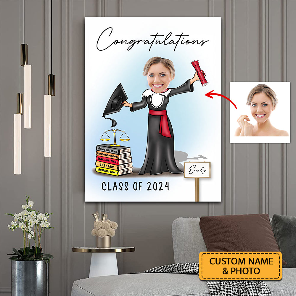 Congratulations Class Of 2024 - Personalized Canvas - Graduation Gift