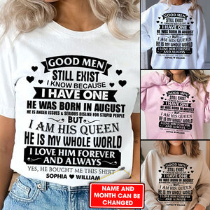 I Am His Queen, He Is My Whole World - Custom Month And Name - Personalized Hoodie - Couple Gift