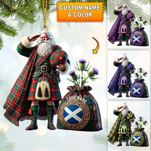 Scottish Cartoon Christmas Home Decor Christmas Ornament, Personalized Ornament