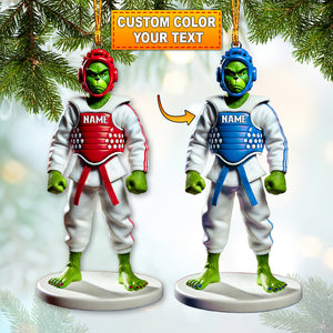 Custom Karate Grinch Ornament, Personalized Ornament