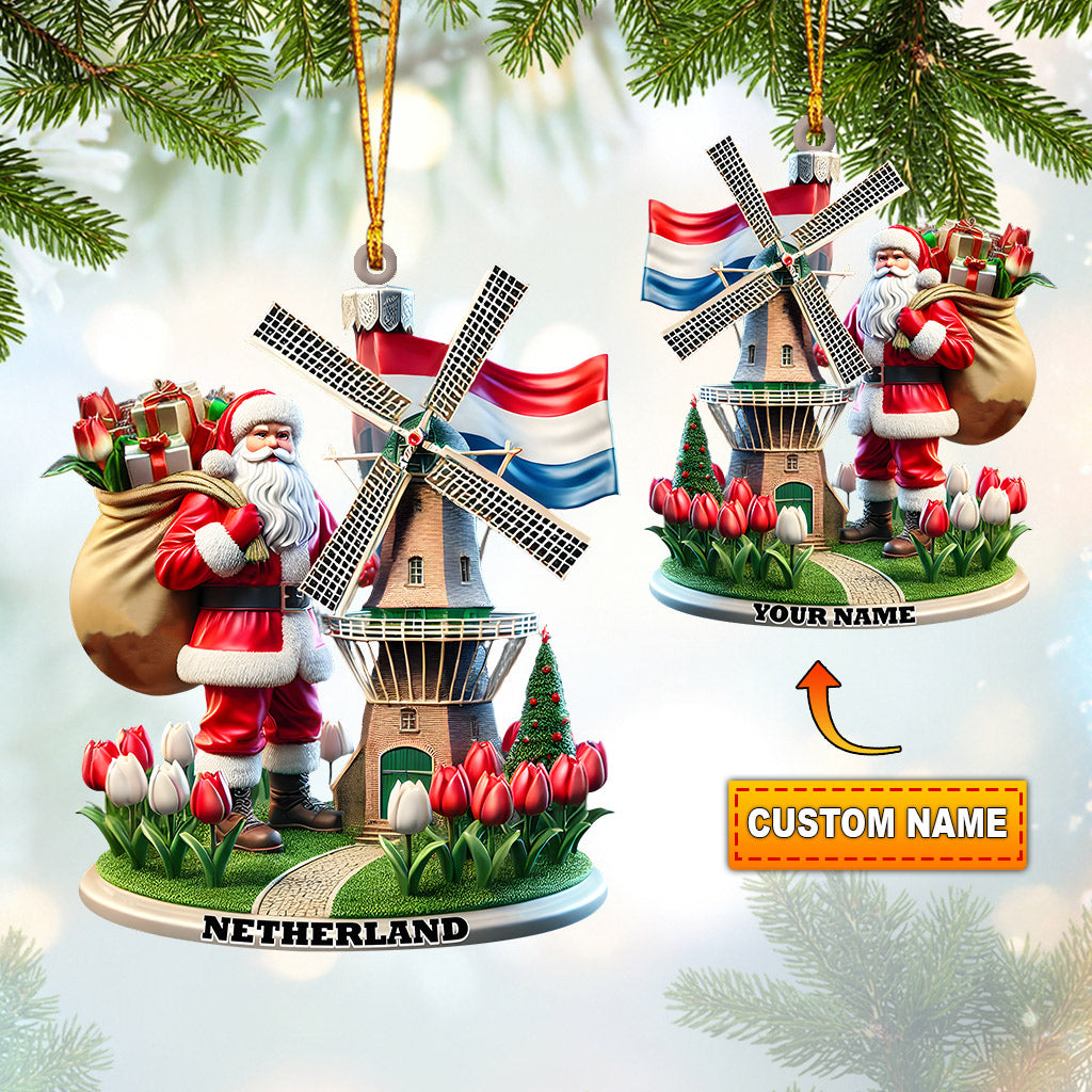 Santa Netherlands Christmas Ornament, Personalized Ornament