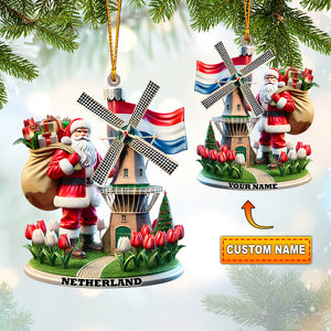 Santa Netherlands Christmas Ornament, Personalized Ornament