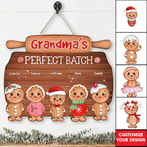 Perfect Batch Cookies Family - Personalized Wooden Door Sign - Family Gift, Christmas Gift