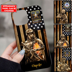 US Army - Custom Name - Personalized Phone Case, Gift For Veterans, Gift For Family