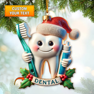 Custom Name Ornament, Dental Christmas