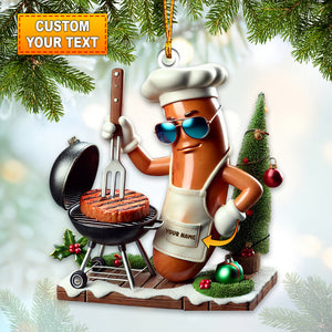 BBQ Sausage Christmas Ornament, Personalized Ornament