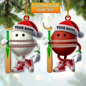 Cricket Ball Christmas Ornament, Personalized Ornament