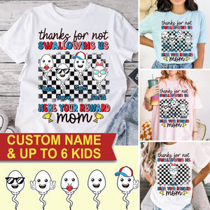 Thank For Not Swallowing Us - Custom Appearance And Name - Personalized T-Shirt - Family Gift