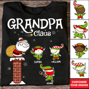 Christmas Gift For Grandpa Santa - Custom Appearance And Name - Personalized T-Shirt - Family Gift