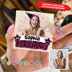 Color Birthday Party, Custom Face Photo And Name Temporary Tattoo, Personalized Party Tattoo, Fake Tattoo