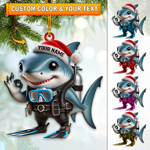 Shark King Home Decor Christmas Ornament, Personalized Ornament