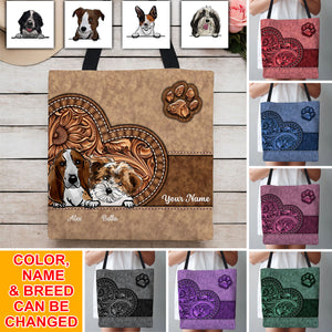 Cutie Dog With Paw - Custom Dogs And Text - Personalized Tote Bag, Gift For Pet Lover