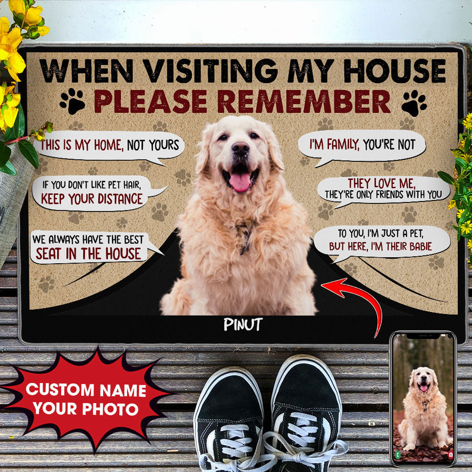 Personalized Pet Doormat, When Visiting My House Please Remember,  Puppy and Kitty DoorMats