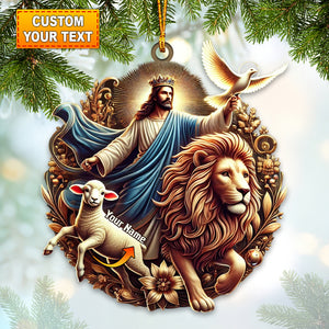 Jesus Resurrection Lion Royalty Ornament, Personalized Ornament