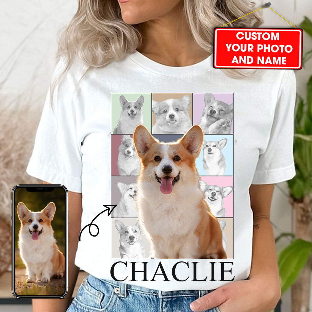 Custom Pet Photo And Name - Personalized T-Shirt - Gift For Pet Lover