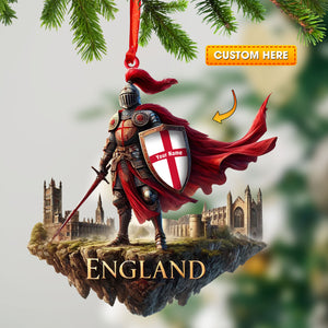 The Best England Warrior Ornament, Personalized Ornament