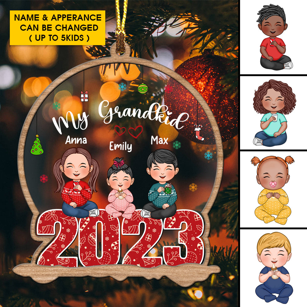 Christmas Kids  - Custom Appearances And Names, Personalized Acrylic Ornament - Gift For Christmas