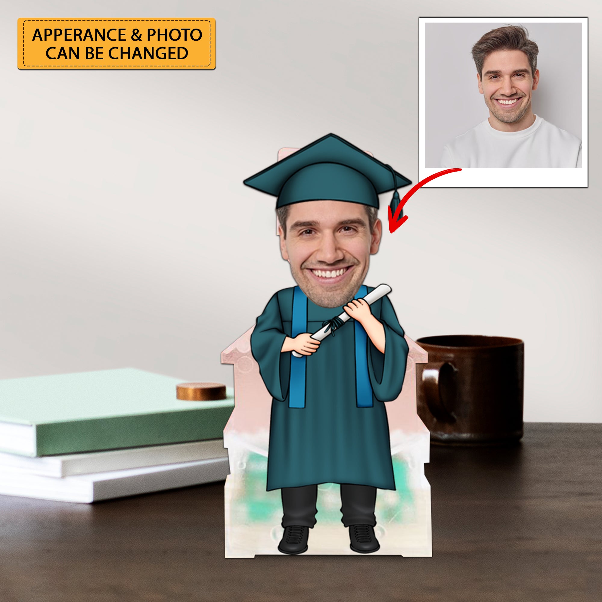 Graduate Standee, Custom Face Photo Funny Gift, Personalized Acrylic Wiggle Stand