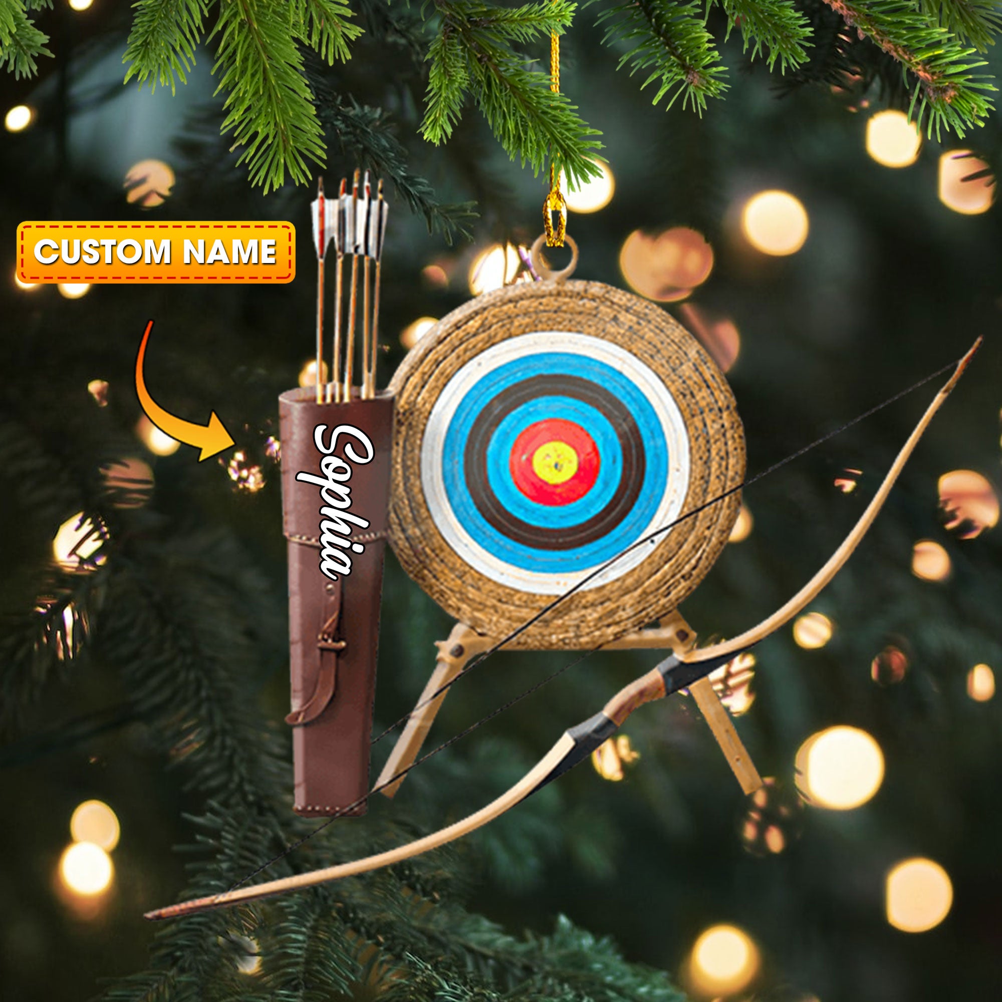 Bow And Arrow Ornament, Personalized Ornament