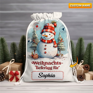 Weihnachts Lieferung Fur Custom Text, Personalized String Bag, Christmas Gift