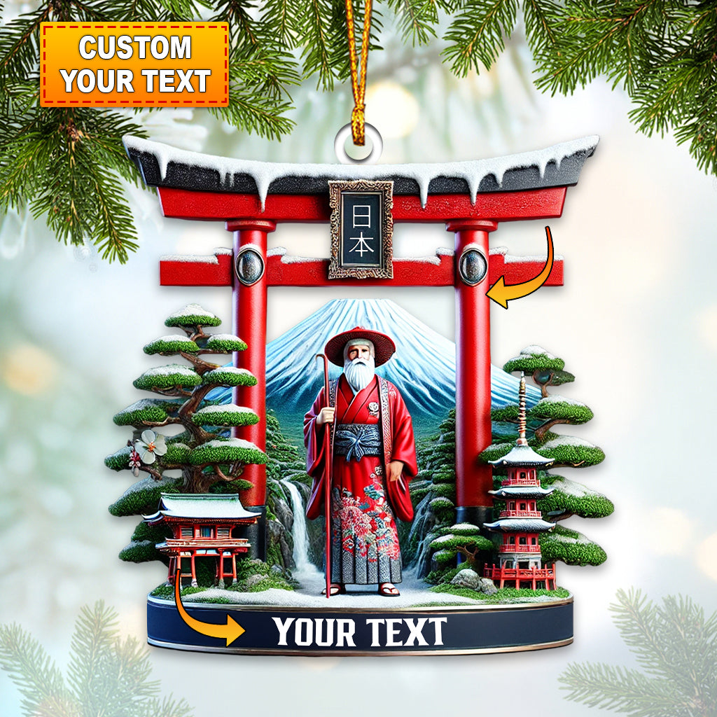 Japanese Santa Christmas Ornament, Personalized Ornament