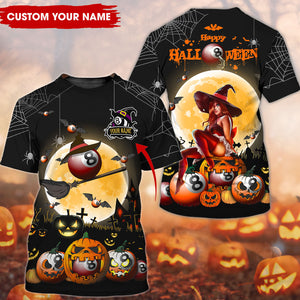 Billiard - Happy Halloween - Custom Name - Personalized 3D Shirt, Halloween Gift