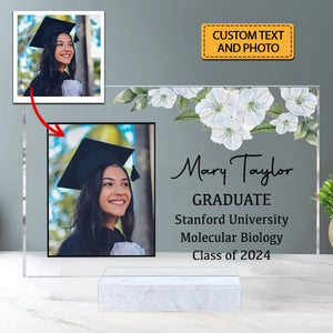 Congratulations Graduate, Custom Photos And Texts - Personalized Acrylic Plaque