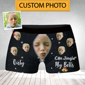 Custom Photo, Only Jingle My Bells, Personalized Boxer Shorts - Gift For Family, Couple Gift