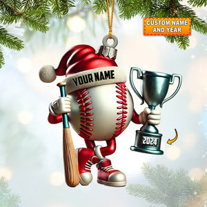 Baseball Champion Christmas Ornament, Personalized Ornament