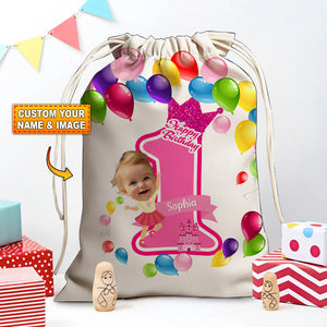 First Birthday Party Bag Personalized Christmas String Bag