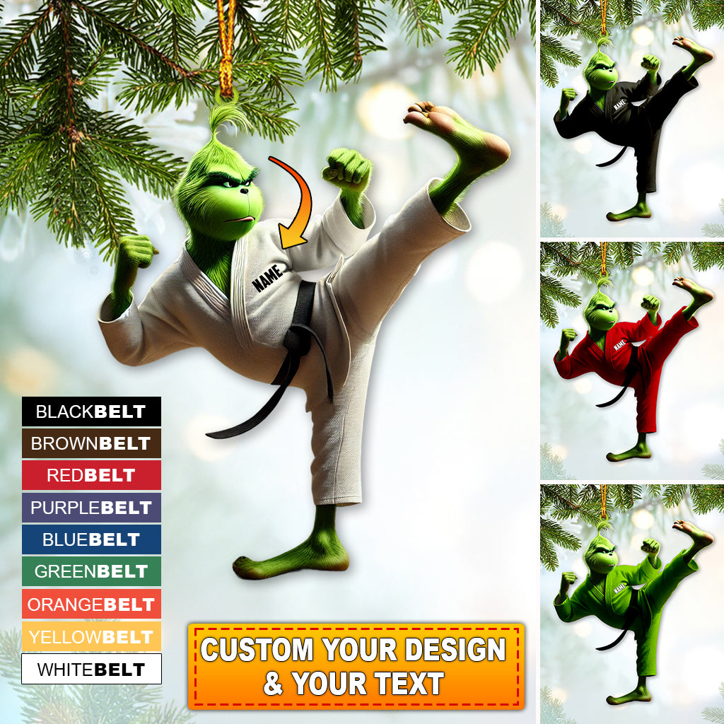 Custom Ornament, Karate Christmas ELF Ornament, Christmas Decor